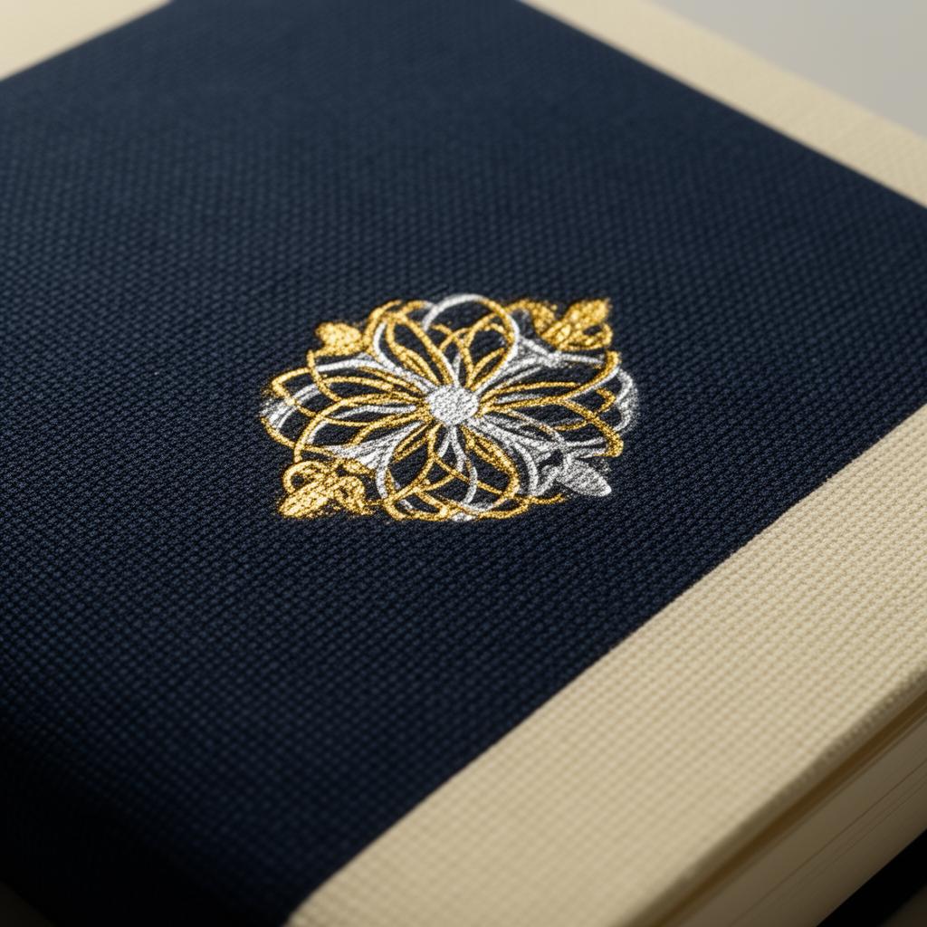 Detalle de hot stamping foil en libreta personalizada