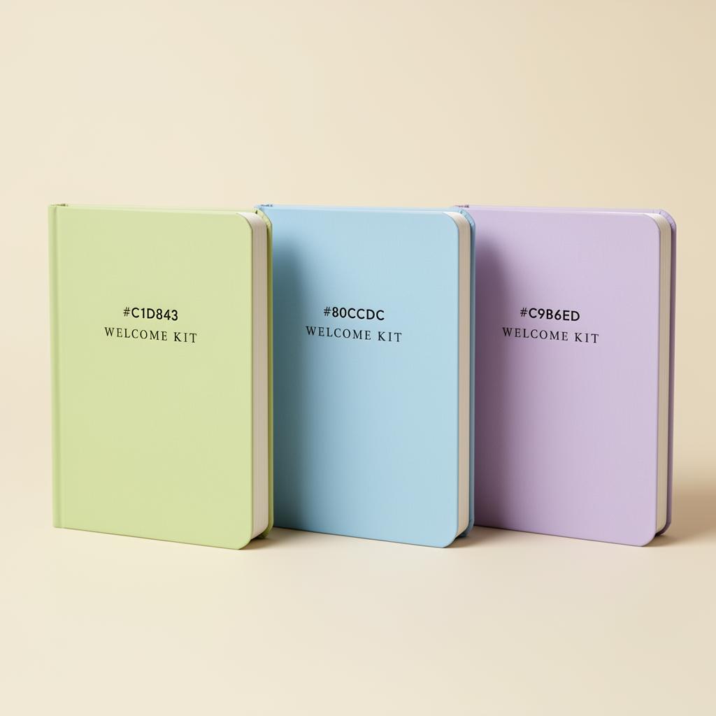 Trío de libretas personalizadas en colores de marca